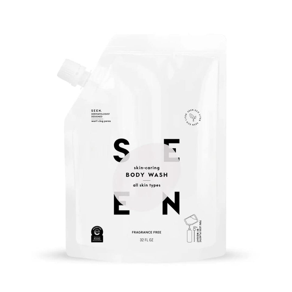 SEEN Body Wash Eco-Refill fragrance-free bottle for sensitive skin