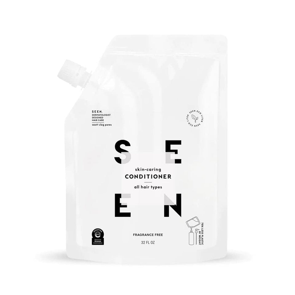 SEEN Conditioner Eco-Refill bottle front, fragrance-free for sensitive skin and frizz control
