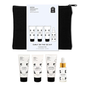 SEEN Curly On The Go Kit shampoo bottle with rich lather for gentle cleansing