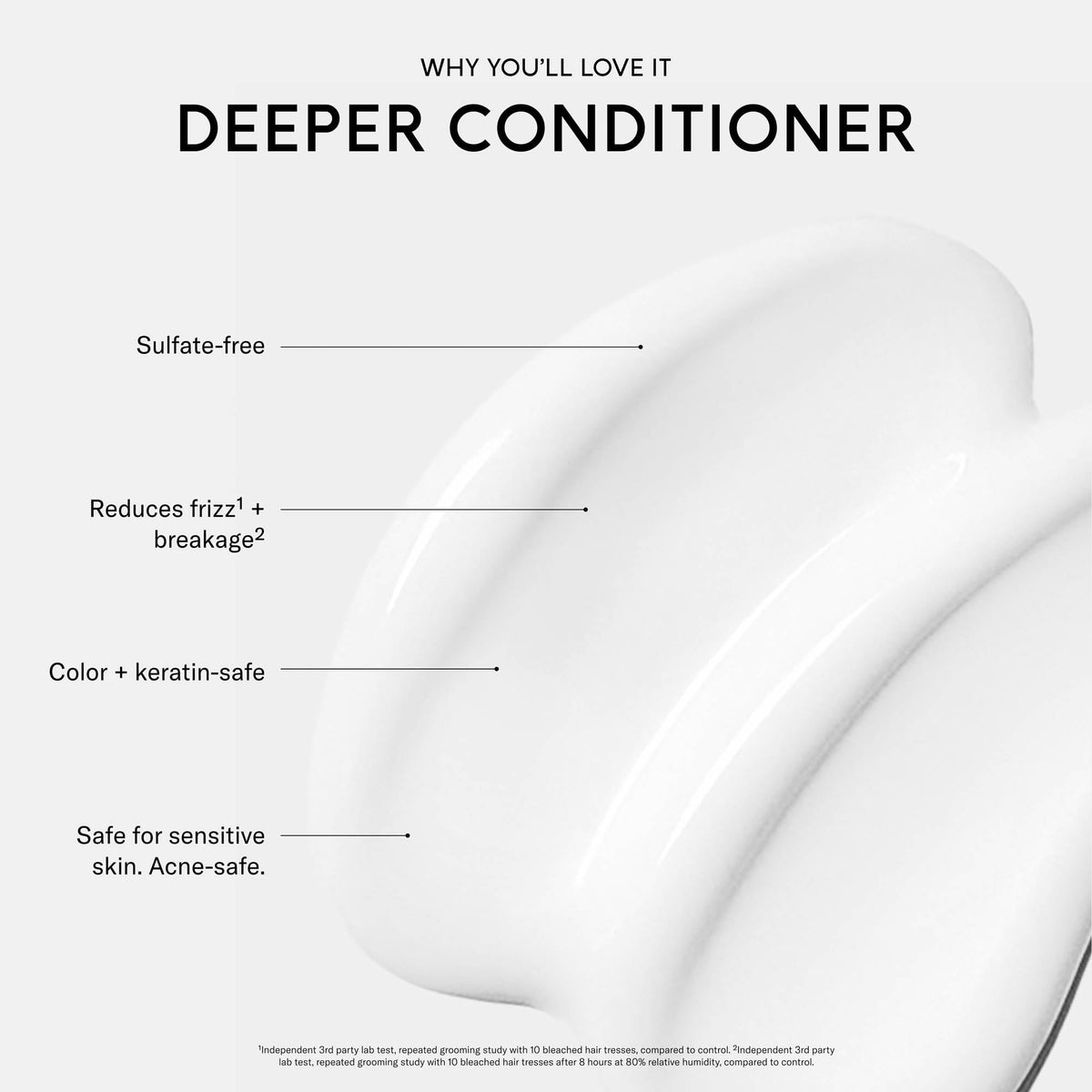 Texture swirl of SEEN Deeper Conditioner indicating rich moisture for frizz control