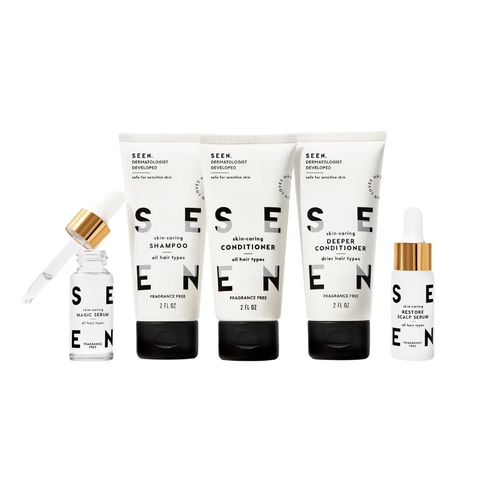 SEEN Discovery Kit fragrance-free shampoo mini bottle for gentle cleansing on sensitive skin