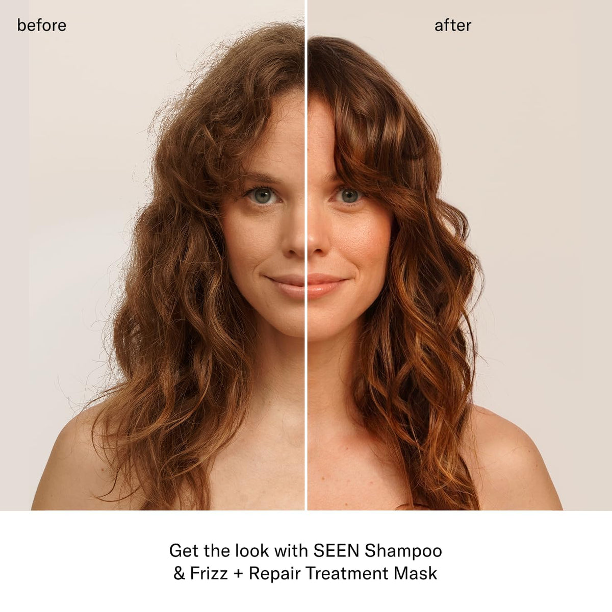 SEEN Frizz + Repair Mask delivers frizz reduction in about five minutes.