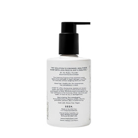 SEEN Frizz + Repair Treatment Mask packaging highlighting fragrance-free, color-safe care.