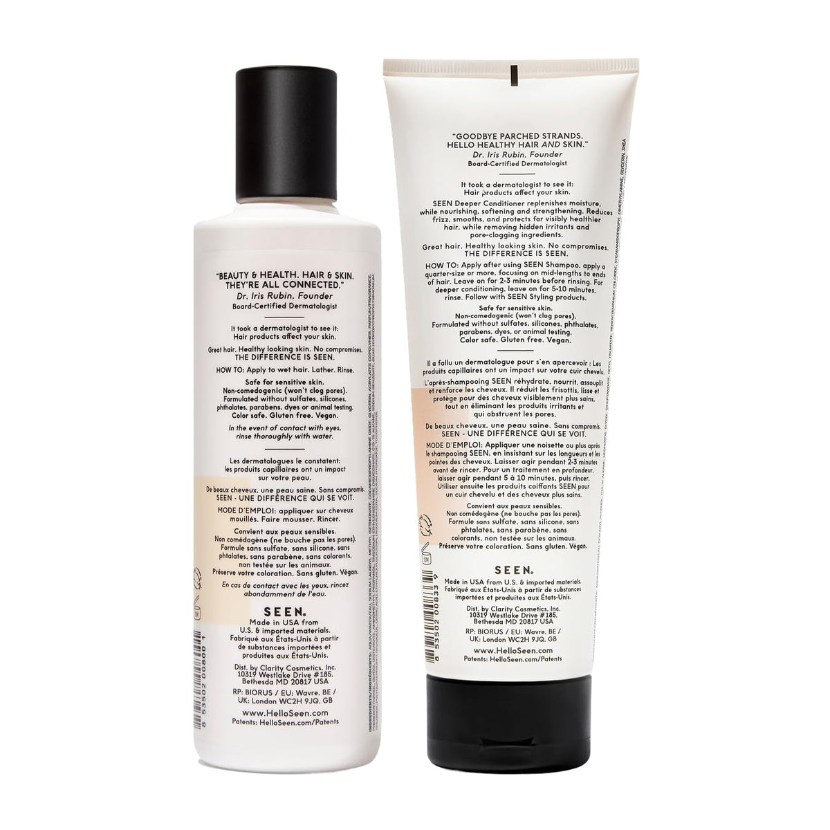 Lush lather from SEEN Shampoo rinses clean with no residue.