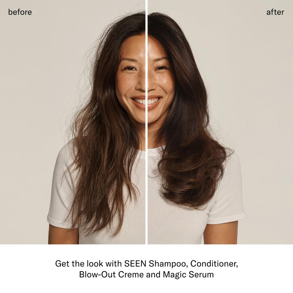SEEN Shampoo dermatologist-developed badge signals skin-friendly formulation.