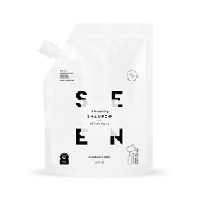 SEEN Shampoo Eco-Refill bottle front, fragrance-free care for sensitive scalps