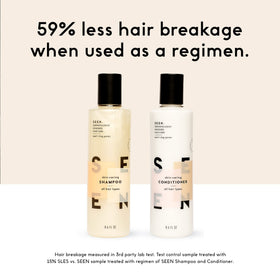 SEEN Travel Trio blow-out creme tube illustrating moisture and heat protection