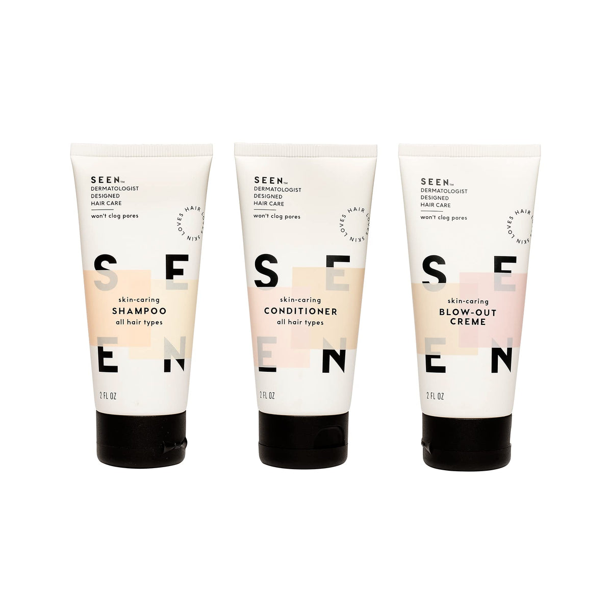 SEEN Travel Trio conditioner bottle highlighting smoothness and protection