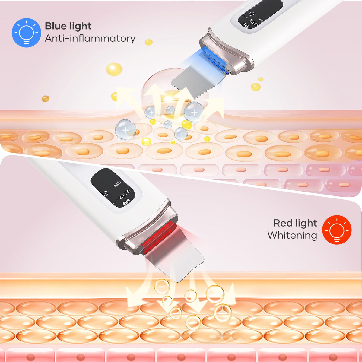 SEESOON Ion+ Blue Light mode aids gentle makeup removal