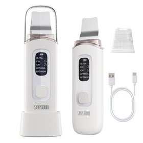 SEESOON Face Scrubber Exfoliator with LCD display shows battery status during sessions