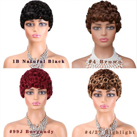 SeFiSha natural black color wig on a full machine-made cap for everyday use.