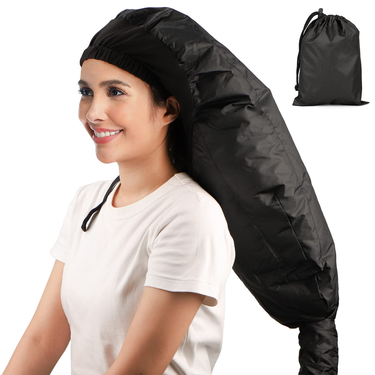 Segbeauty bonnet hooded dryer attachment shown on a stylist's setup, highlighting versatile drying