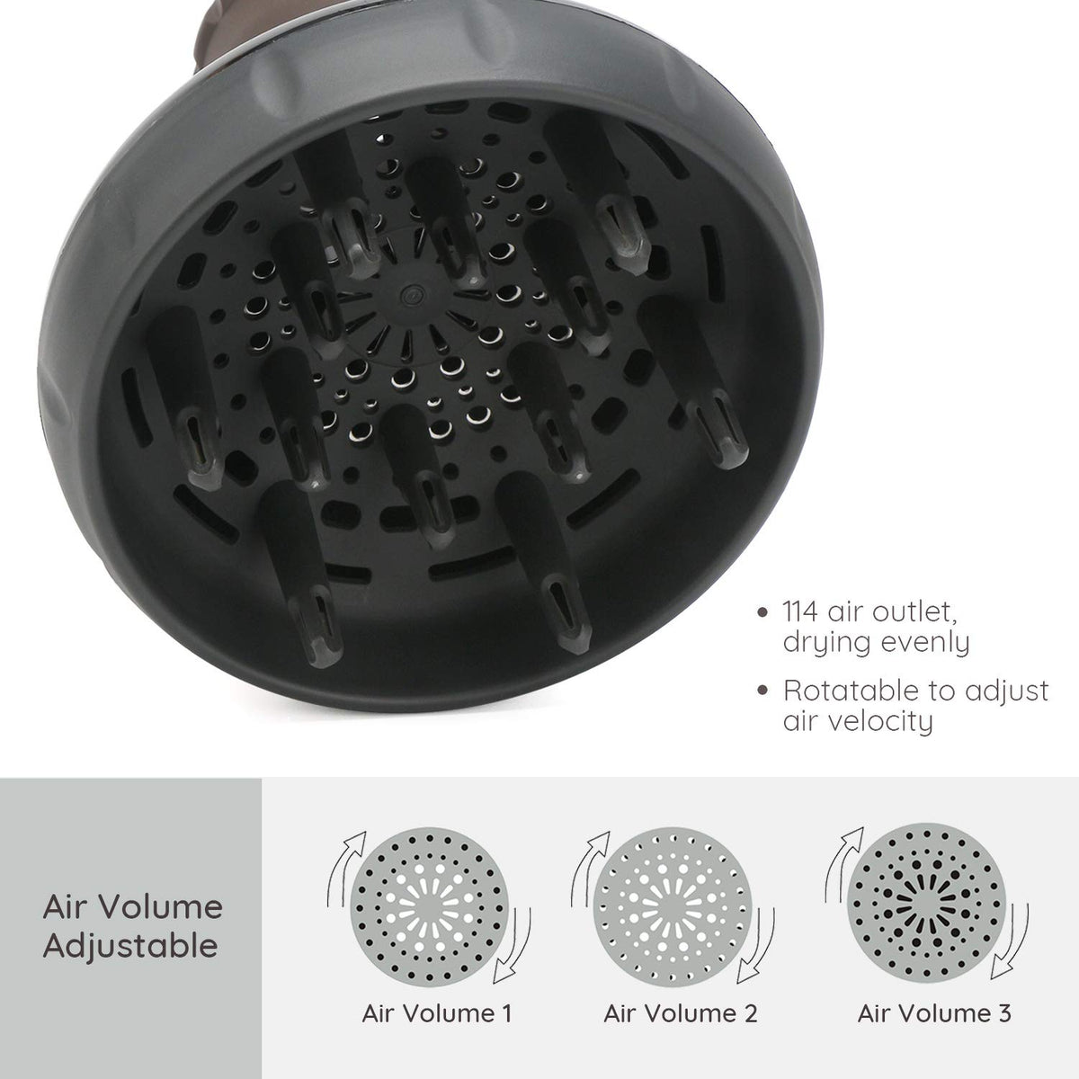 Segbeauty hair diffuser deeper bowl supports defined curls with gentler lift