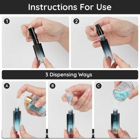 Segbeauty multiuse bottles suit perfumes, colognes, and water-based liquids.