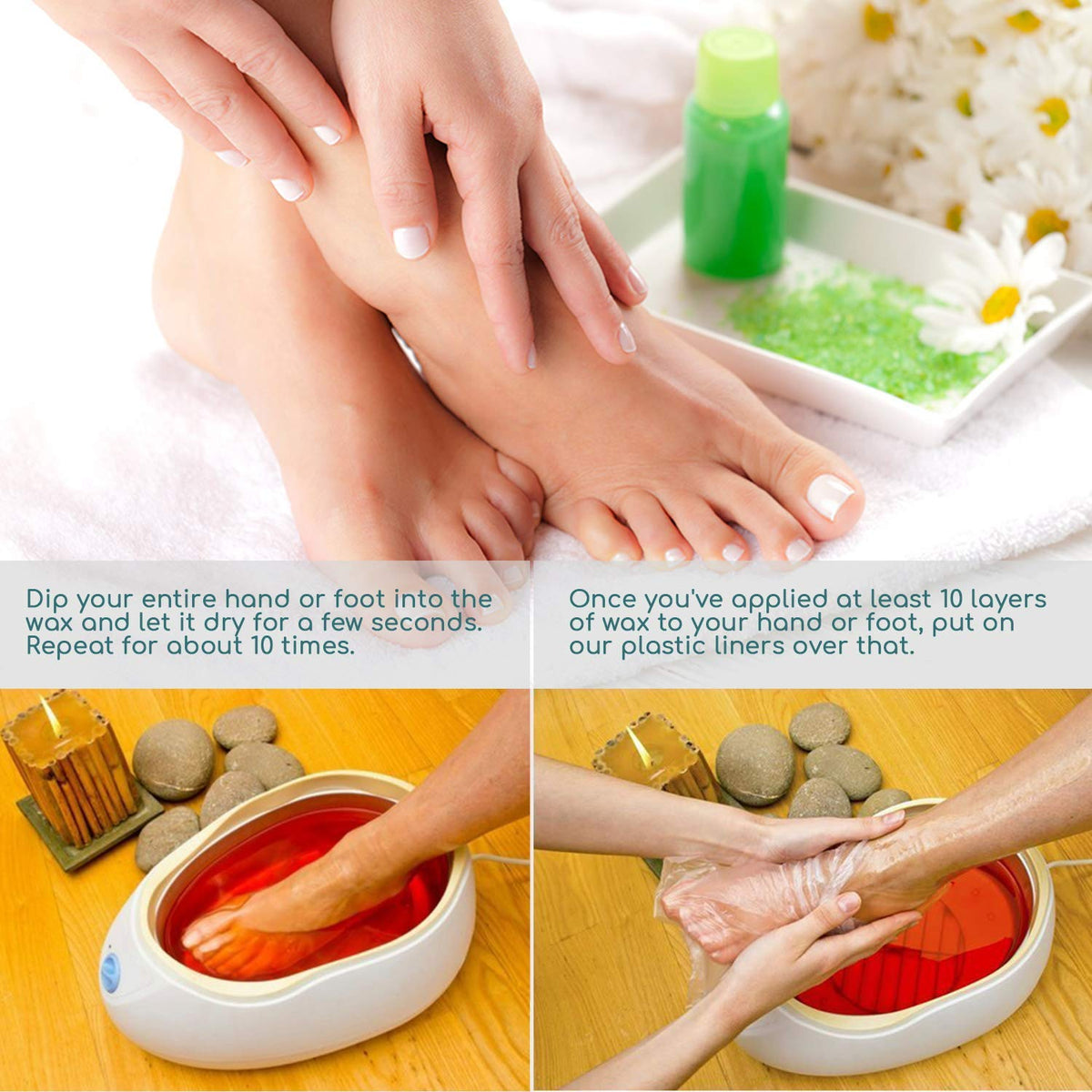 Segbeauty foot liner is easy to slide on for a mess-free DIY spa