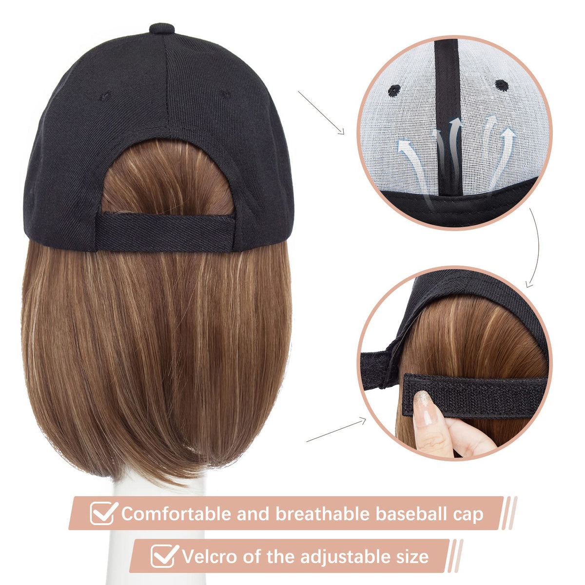 SEGO adjustable Velcro strap on cap for secure, comfortable fit