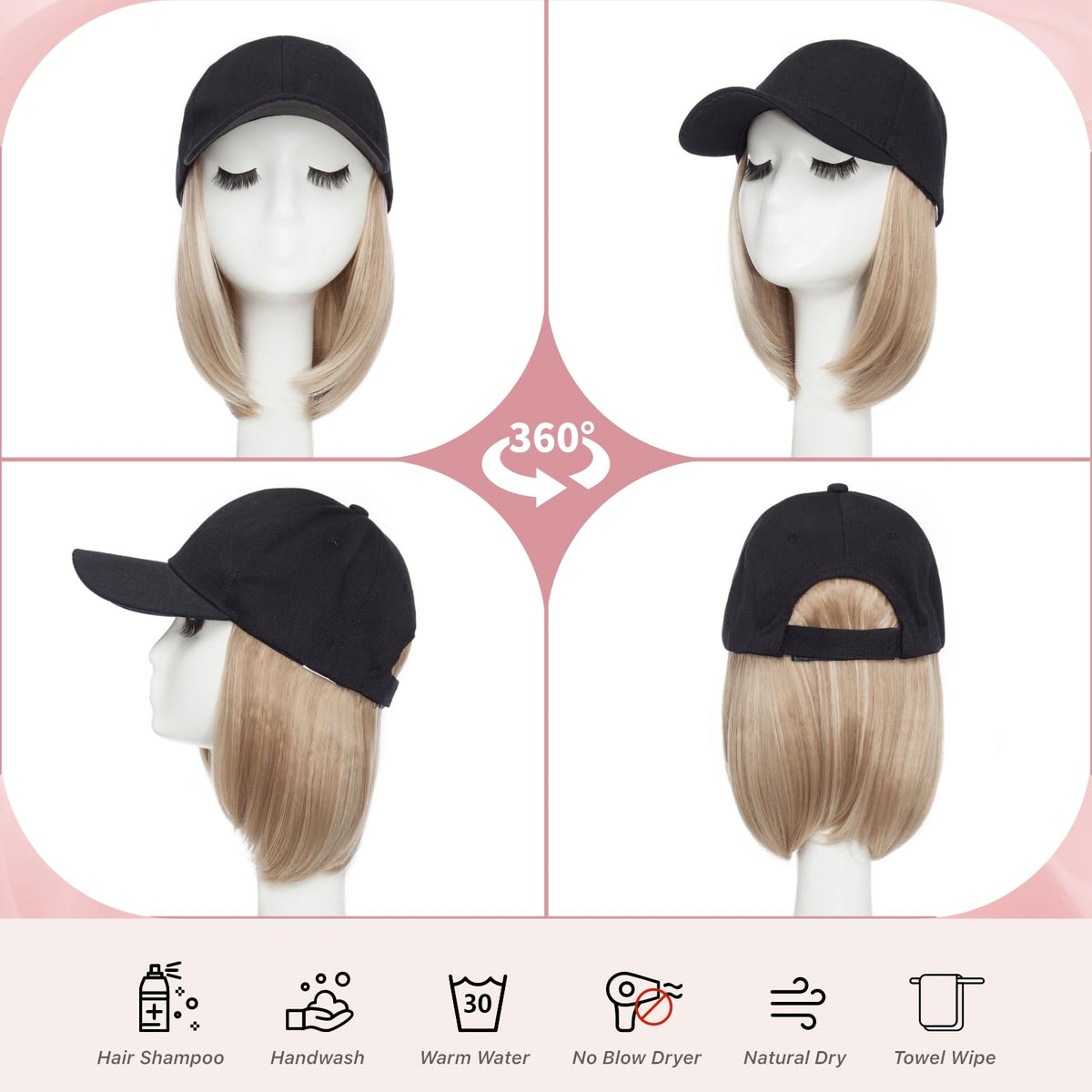 SEGO hat wig breathable lining keeps you cool.