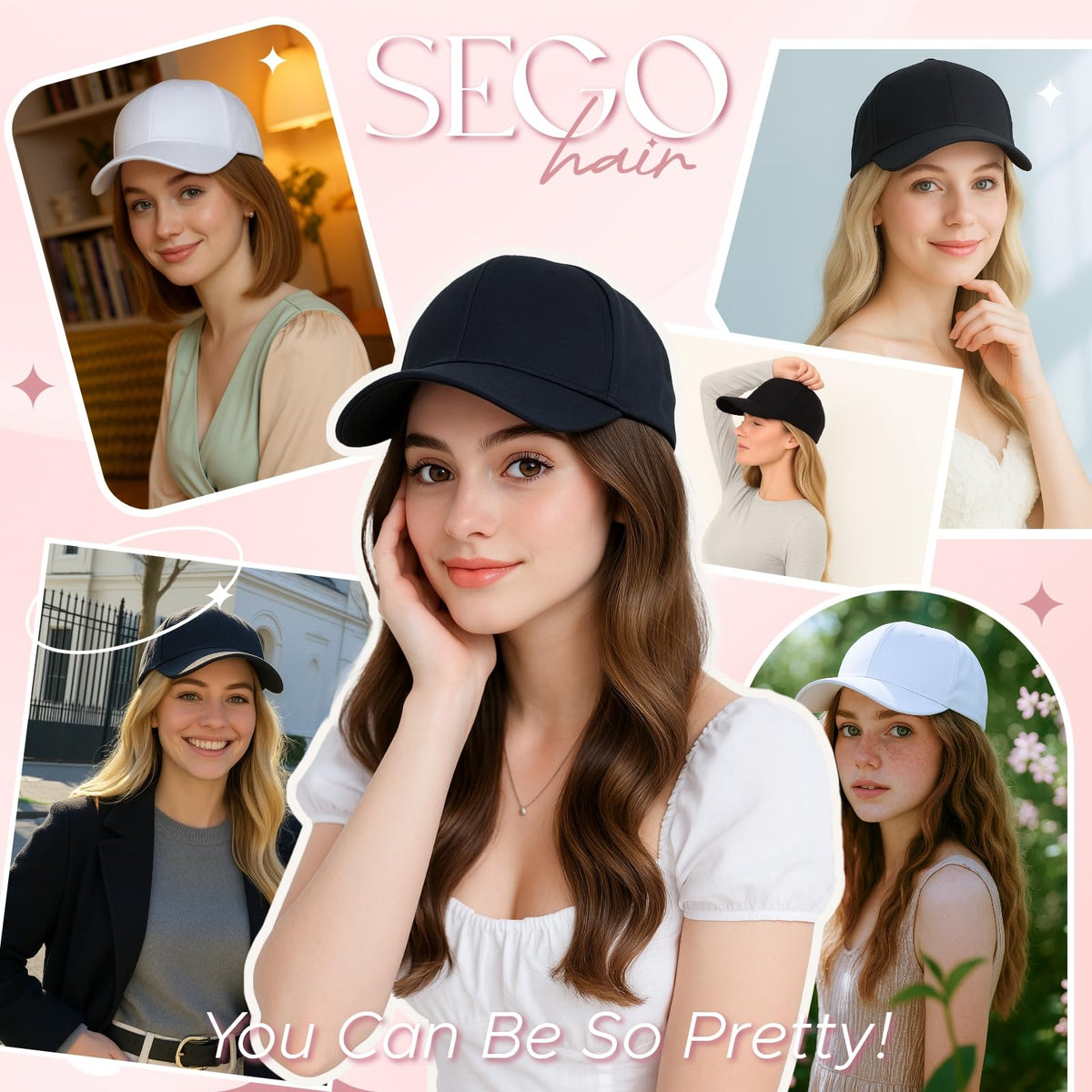 SEGO hat wig quick-wear design lets you style in seconds.
