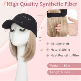 SEGO hat wig light blonde mix hair blends naturally with yours.