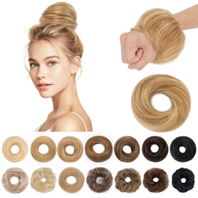 SEGO Messy Bun front view shows a natural blend with your own hair.