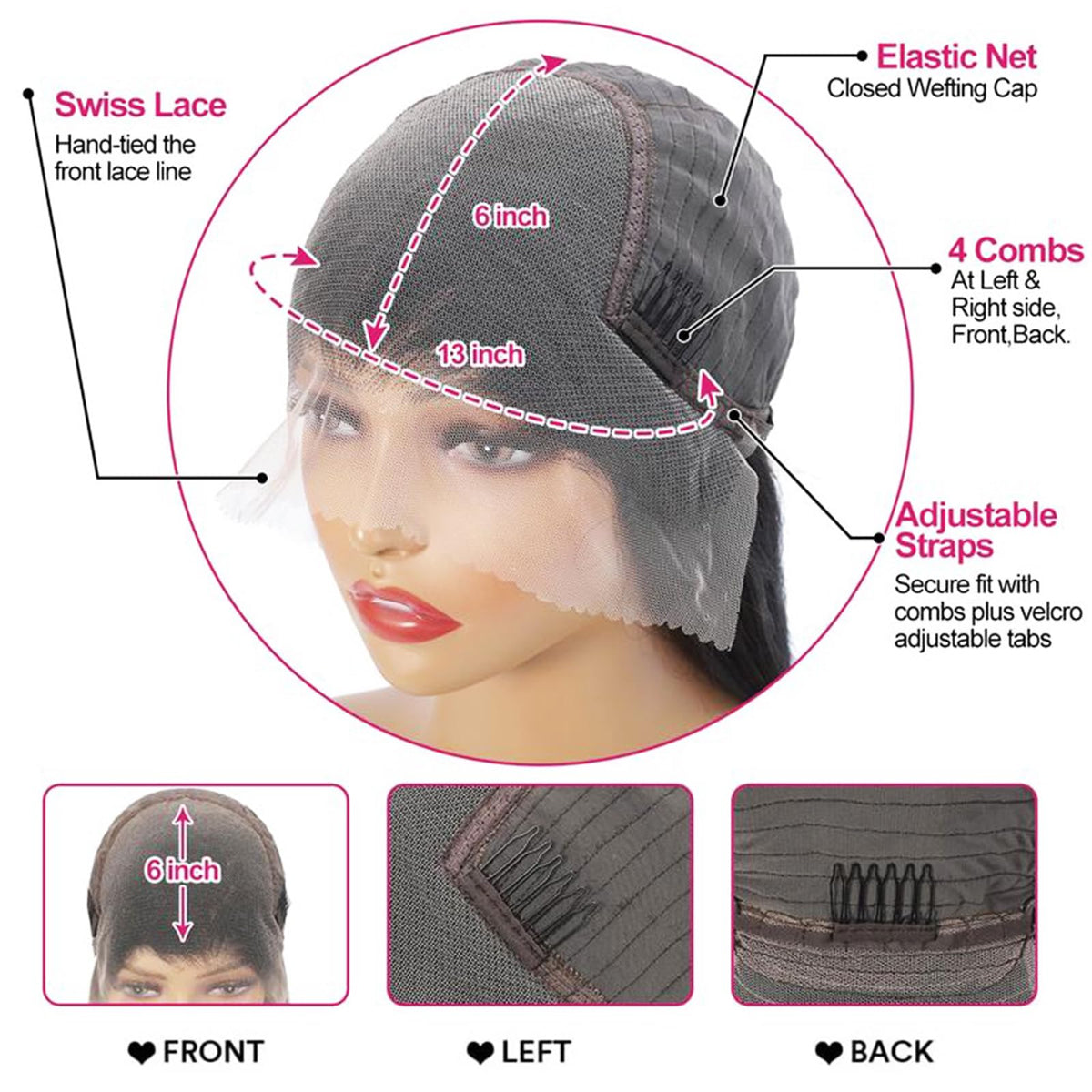 Segsavor wig cap and care guide included for easy maintenance