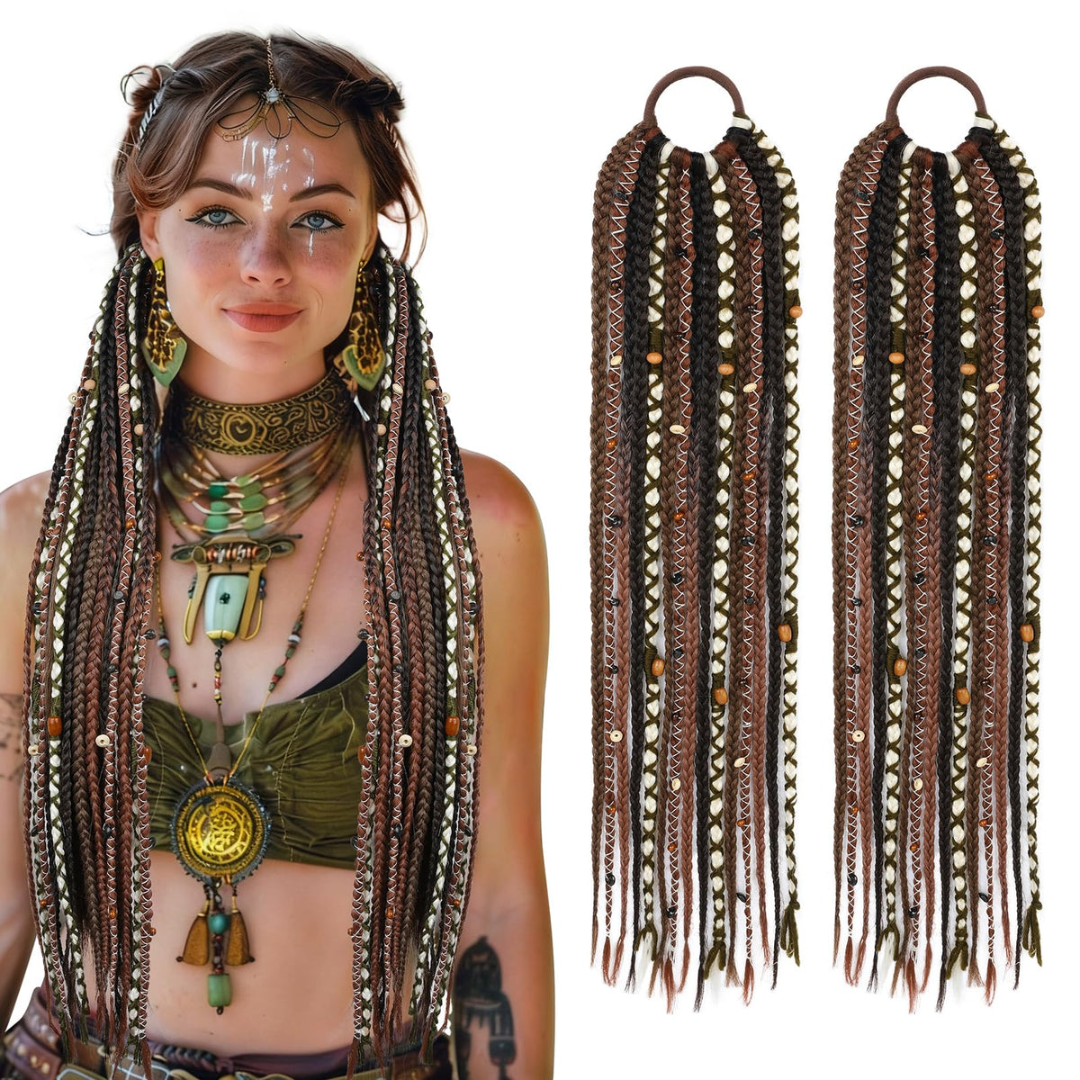 SEIKEA boho braided ponytail 24in adds instant festival-ready length.