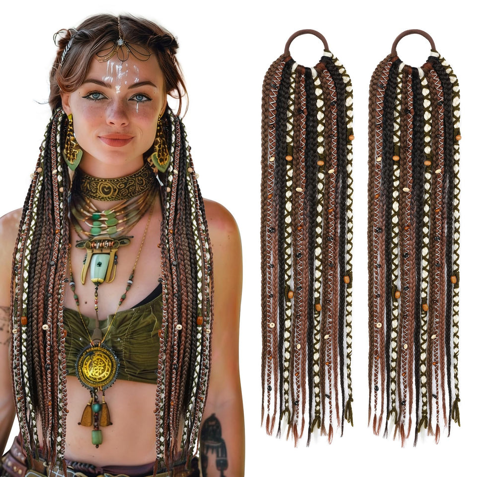 SEIKEA boho braided ponytail 24in adds instant festival-ready length.