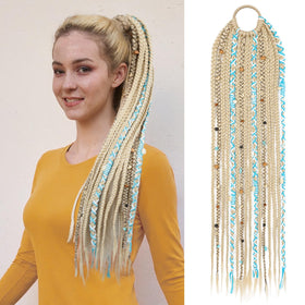 SEIKEA boho braided ponytail with beads for festival-ready style.