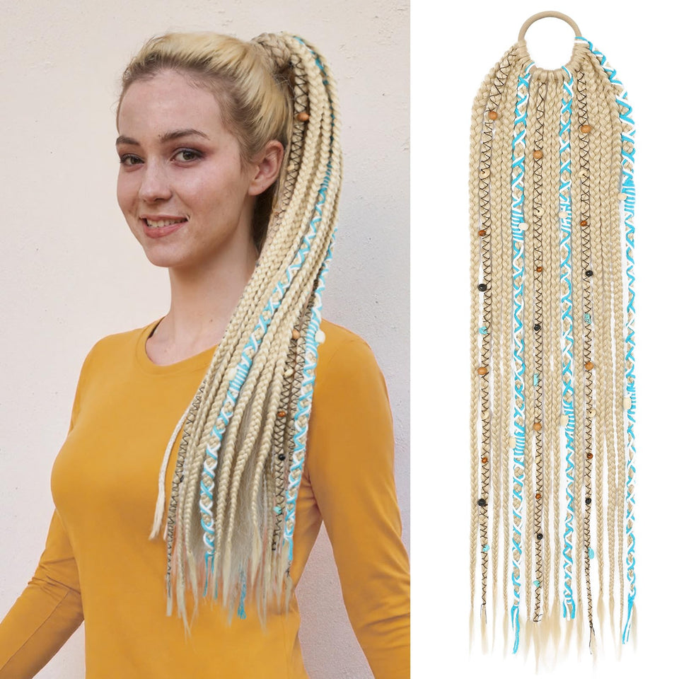 SEIKEA boho braided ponytail with beads for festival-ready style.