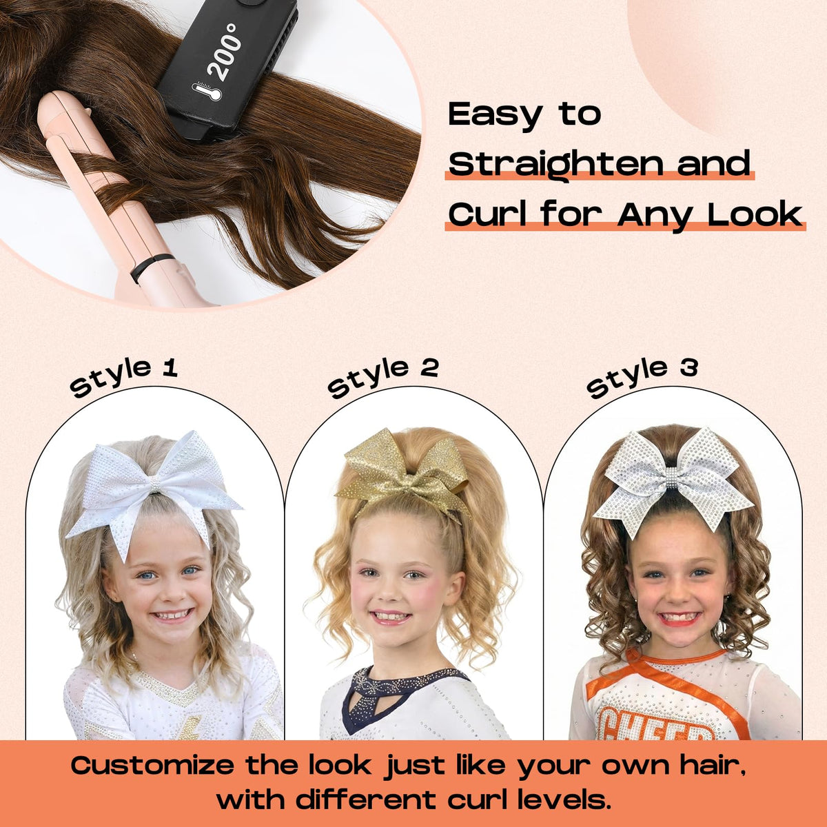 SEIKEA Cheer Ponytail 16in quick application with secure top and bottom combs