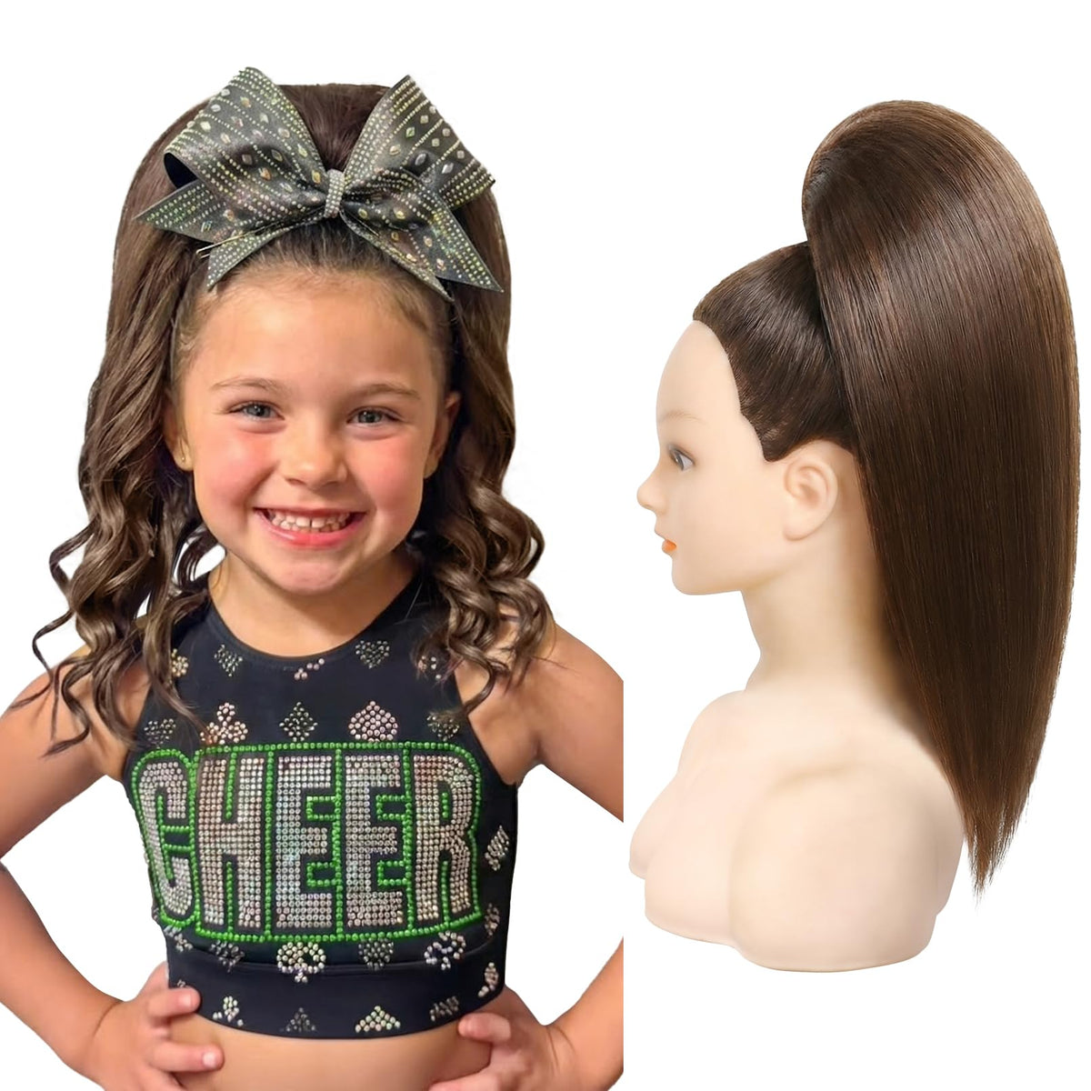 SEIKEA Cheer Ponytail 16in straight: long, natural-looking extension for a seamless team look.