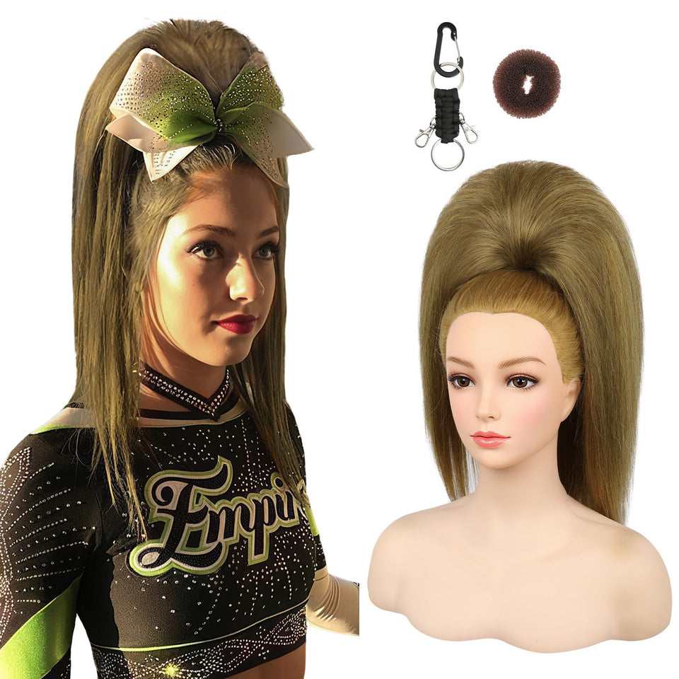 SEIKEA Cheer Ponytail 18in ash blonde for a realistic straight look in cheer routines.