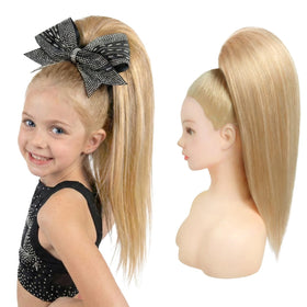 SEIKEA Cheer Ponytail in ash blonde 16-inch blends naturally for competition-ready looks