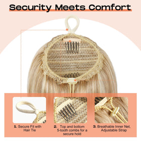 Natural-looking ash blonde SEIKEA ponytail enhances fullness for performances