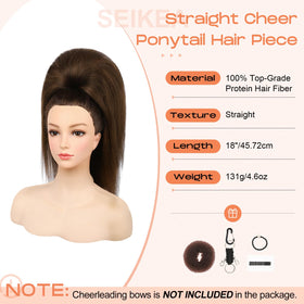 SEIKEA Cheer Ponytail secure attachment using combs and drawstring.