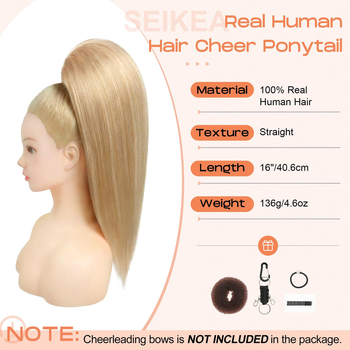 SEIKEA Cheer Ponytail can be washed and dyed like real hair