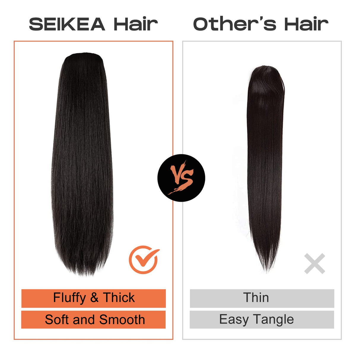 SEIKEA clip-in attachment keeps the ponytail firmly in place.
