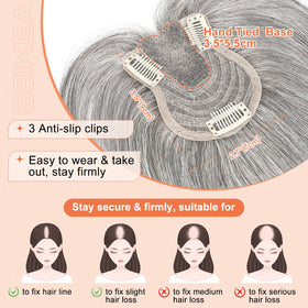 SEIKEA topper on crown area blends seamlessly with real hair