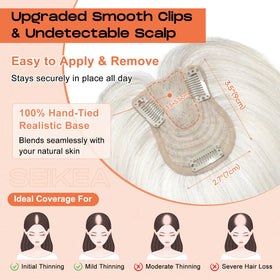 SEIKEA hand-tied scalp mimics natural hair growth for a flat invisible fit.