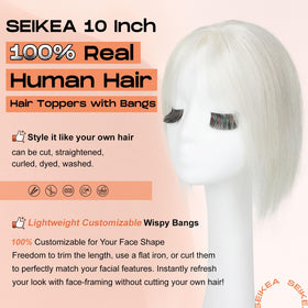 SEIKEA mild thinning coverage topper adds lightweight volume and easy bangs styling.