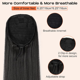 SEIKEA long ponytail adds volume and length for a bold look.
