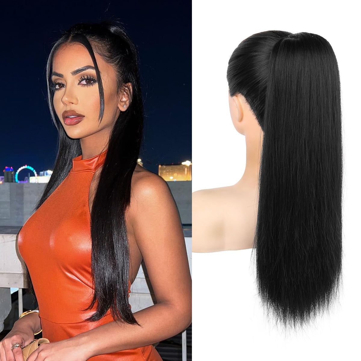 SEIKEA ponytail extensions with drawstring and clips for quick everyday volume