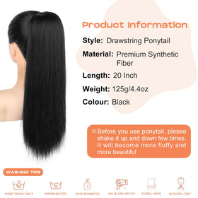SEIKEA soft silky fiber ponytail close-up showing natural shine