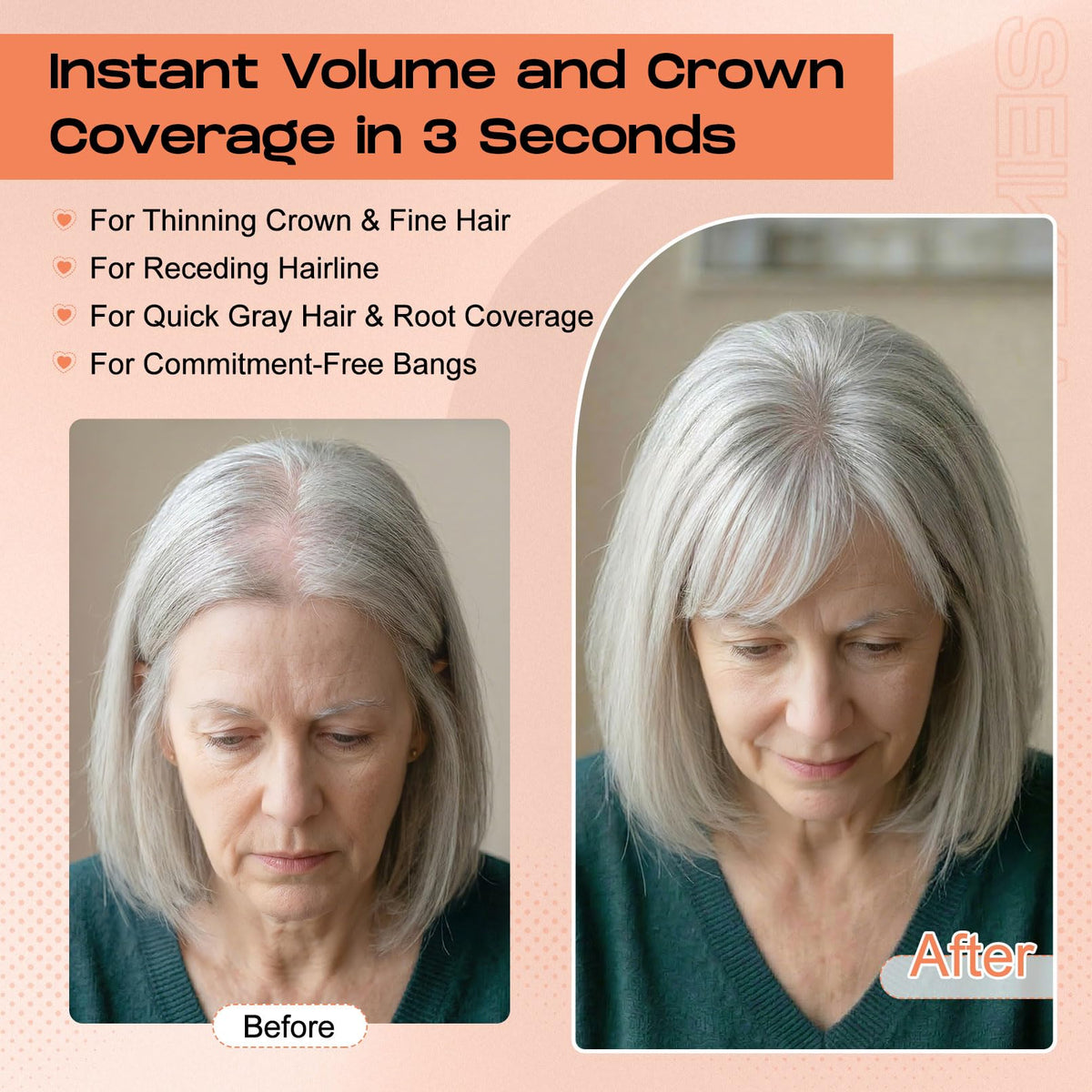 SEIKEA real human hair topper cap breathable design blends seamlessly with natural scalp.