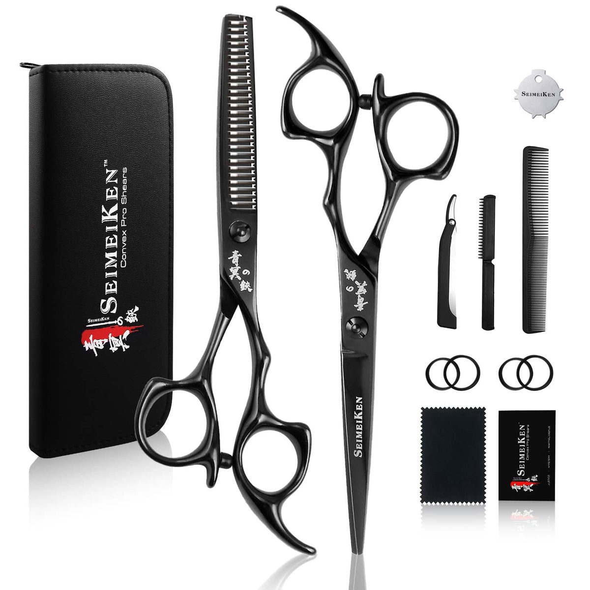 SEIMEIKEN hair cutting scissors 6 inch convex blade for ultra-smooth cuts