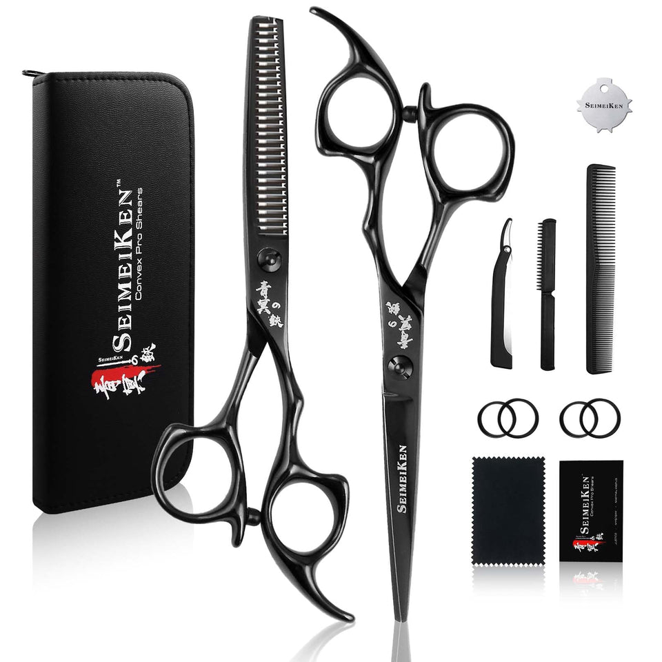 SEIMEIKEN hair cutting scissors 6 inch convex blade for ultra-smooth cuts