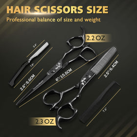 SEIMEIKEN thinning shears with ergonomic offset handle for comfortable long sessions