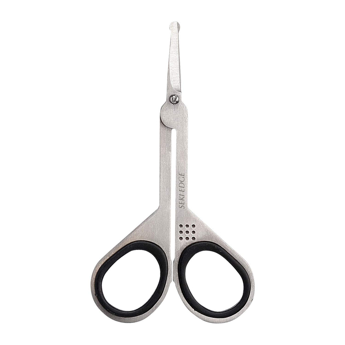 Seki Edge nostril scissors with round tip for safe, precise nose hair trimming.