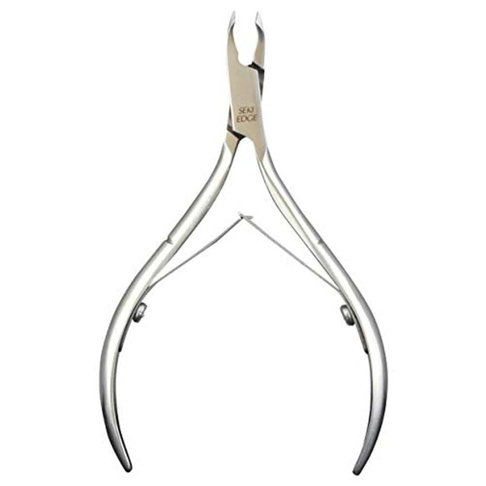 SEKI EDGE SS-306-1/4 jaw cuticle nipper front view for precise nail care