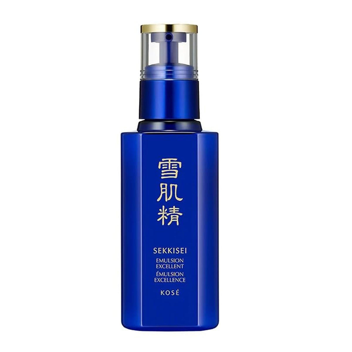 SEKKISEI Emulsion Excellent bottle closeup highlighting hydration benefits